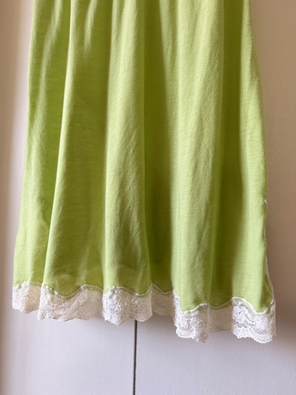 Vintage Eberjey Lace Modal Peignoir Set Pistachio Chemise & Robe Set Lady Godiva - Picture 5 of 15